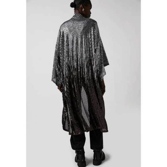 FREE PEOPLE Party On Sequin Kimono Jacket Duster - Picture 2 of 11